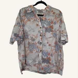 We The Free by Free People Hawaiian Linen Blend Button Down Shirt